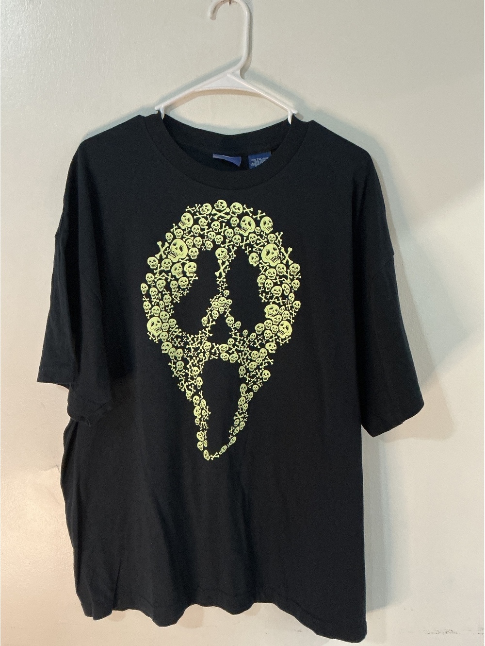 Ghost face graphic shirt glow in the dark
